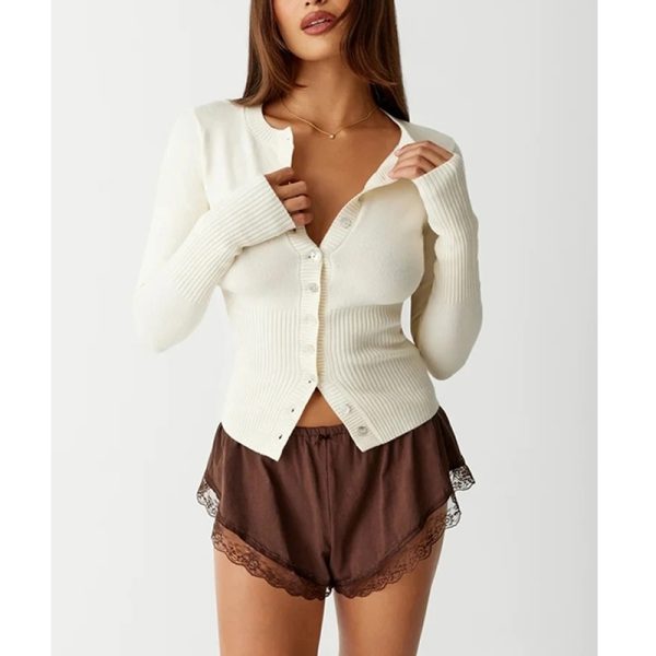 Knitted Crop Cardigan Sweater