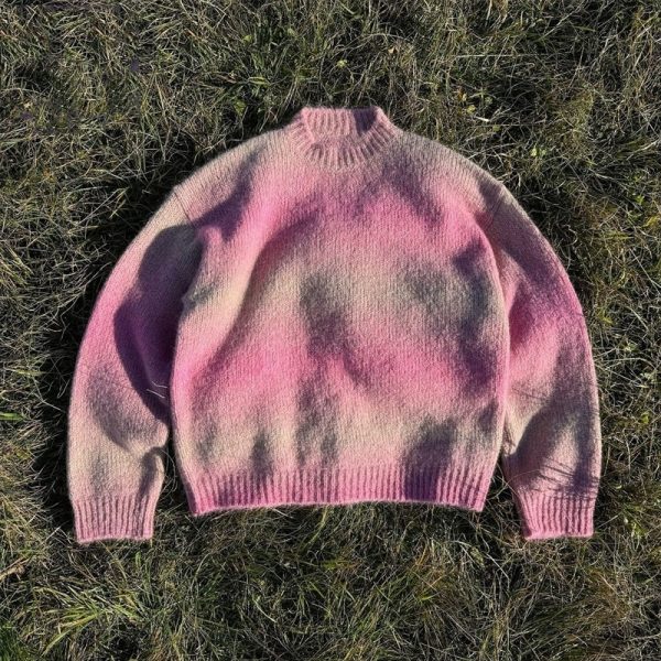 Gradient Alpaca Faded Striped Sweater Men