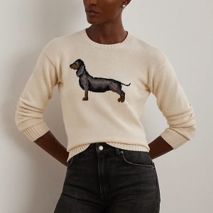 Intarsia Knit Dachshund Sweater