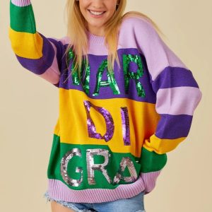 Sequin Mardi Gras Sweater