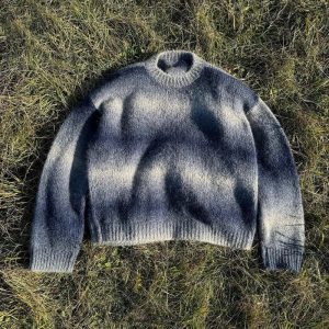 Gradient Alpaca Faded Striped Sweater Men