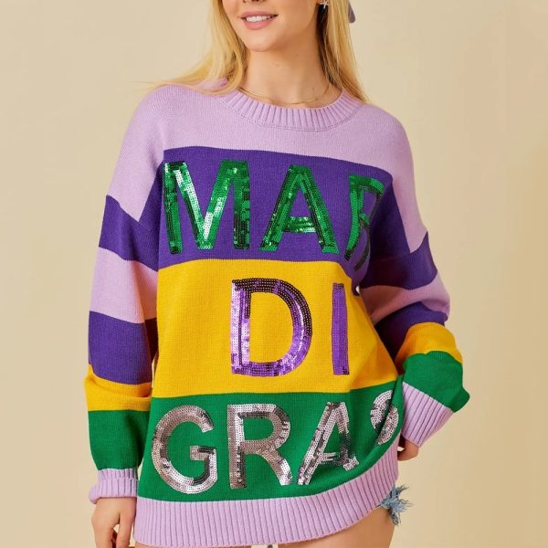 Sequin Mardi Gras Sweater