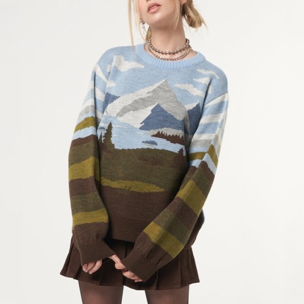 ⁦Mountain Print Sweater Women⁩ - الصورة ⁦3⁩
