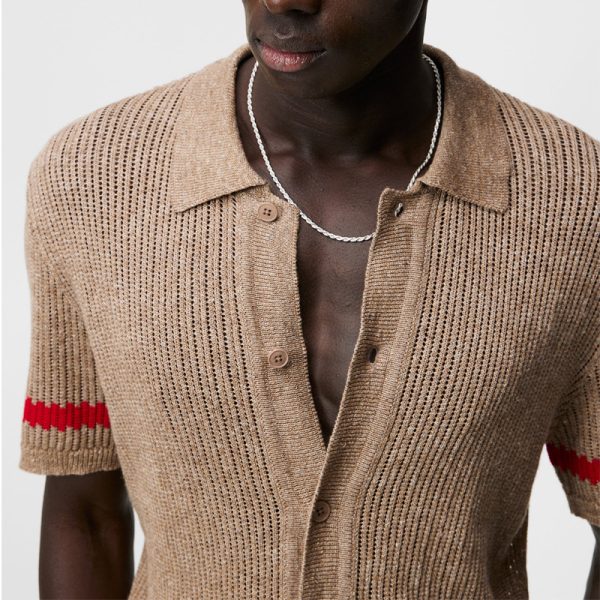 Merino Wool Cardigan Knit Shirt Men — изображение 3