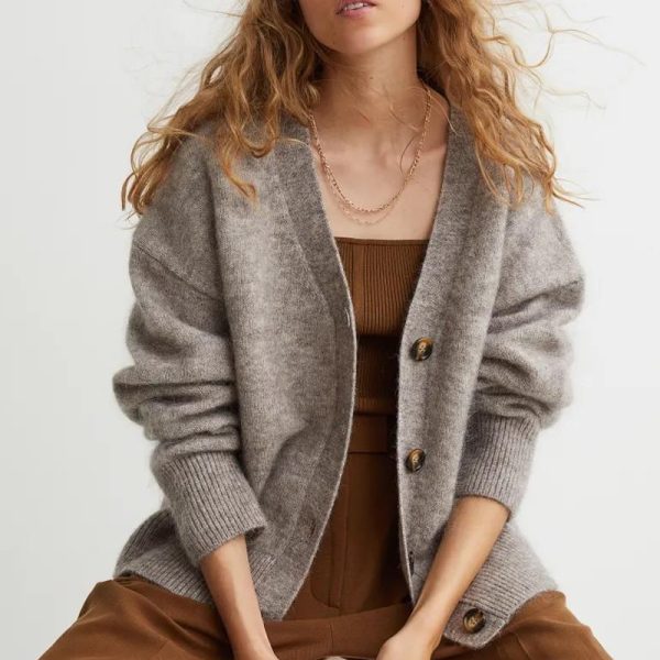 Mohair Cardigan Women Coat
