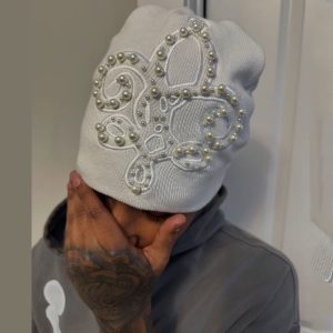 Rhinestones Fleur De Lis Beanie