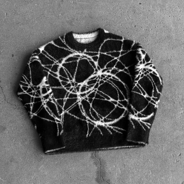 Mohair Jacquard Reversible Sweater