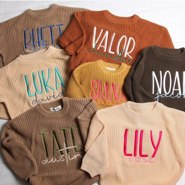 Chunky Embroidered Baby Sweater