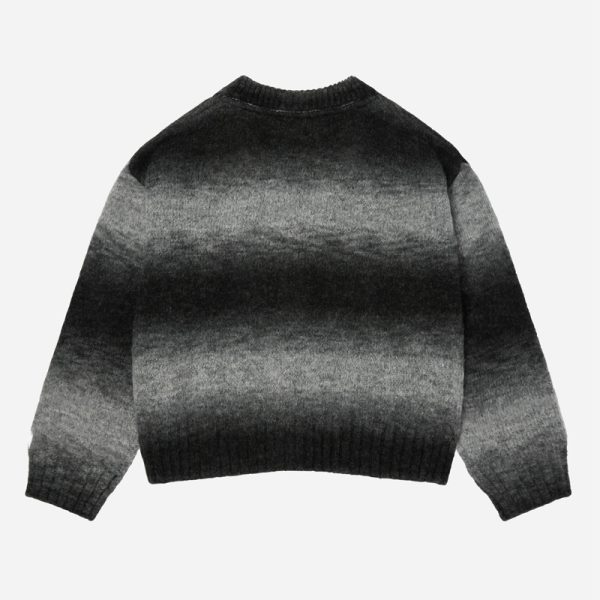 Gradient Striped Cardigan Sweater