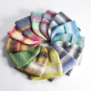 Striped Gradient Knit Beanie