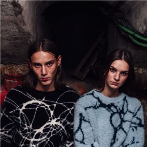 Mohair Jacquard Reversible Sweater