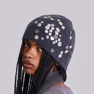 Button Up Knit Beanie