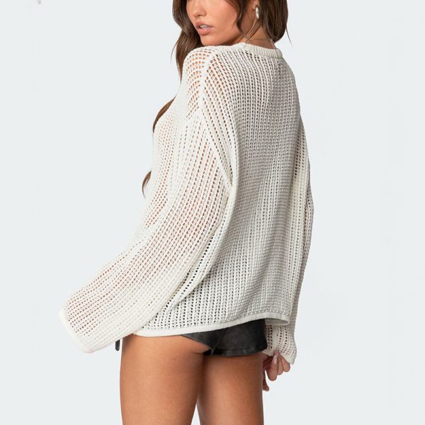 Star Embroidery Hollow Out Sweater