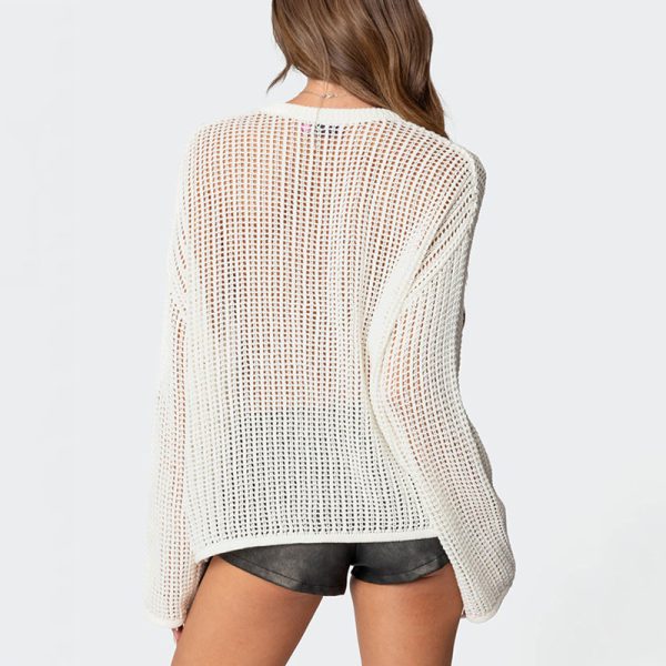 Star Embroidery Hollow Out Sweater