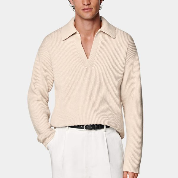 Custom Cashmere Wool Polo Sweater