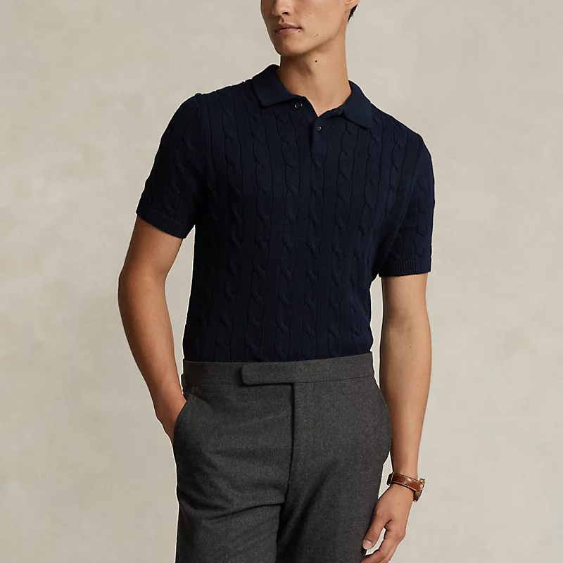 Custom Cable Knit Polo