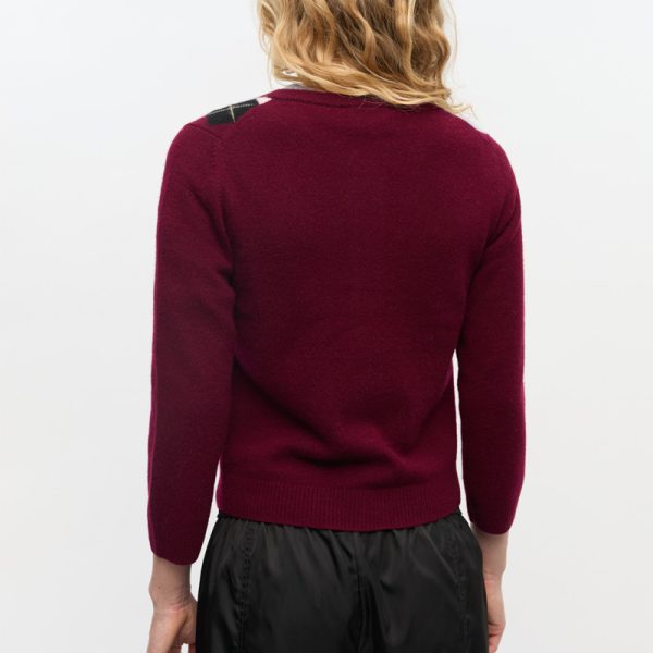 Custom Burgundy Check Cardigan - 画像 (5)