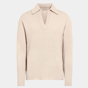 Custom Cashmere Wool Polo Sweater
