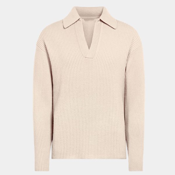 Custom Cashmere Wool Polo Sweater