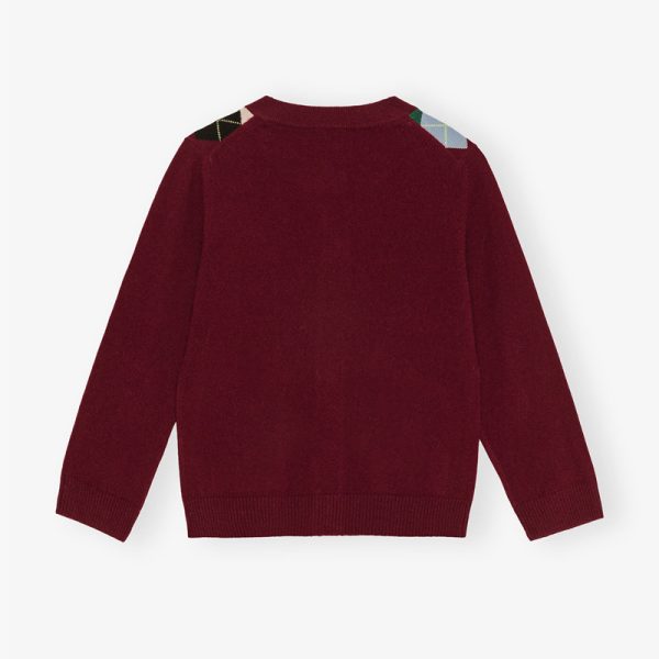 Custom Burgundy Check Cardigan - 画像 (3)
