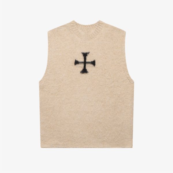 Custom Brushed Cross Knitted Vest