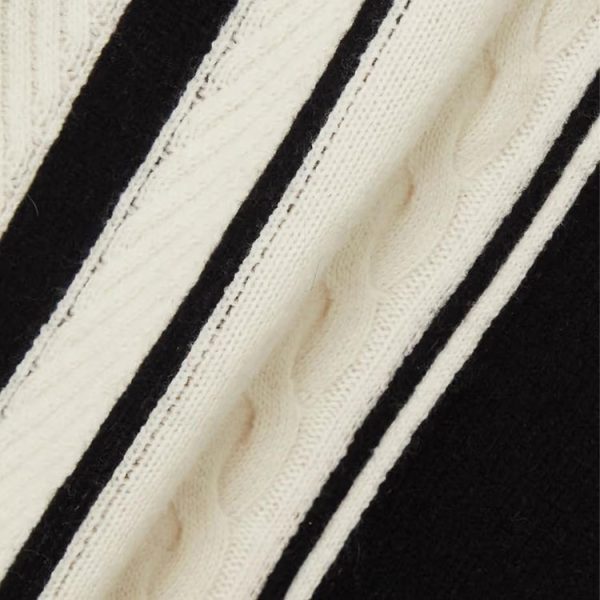Contrast Color Stripe Knit Dress Women Maxi Casual Sweater Dress — изображение 5