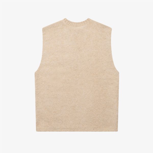 Custom Brushed Cross Knitted Vest - 画像 (4)