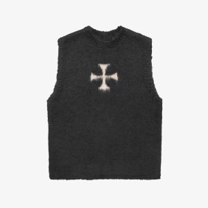 Custom Brushed Cross Knitted Vest