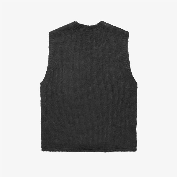 Custom Brushed Cross Knitted Vest - 画像 (2)